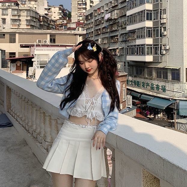 Áo Croptop 2 Dây Phối Viền Ren Dây Thắt Nơ Nửa Thơ Ngây Nửa Quyến Rũ A5291 | BigBuy360 - bigbuy360.vn