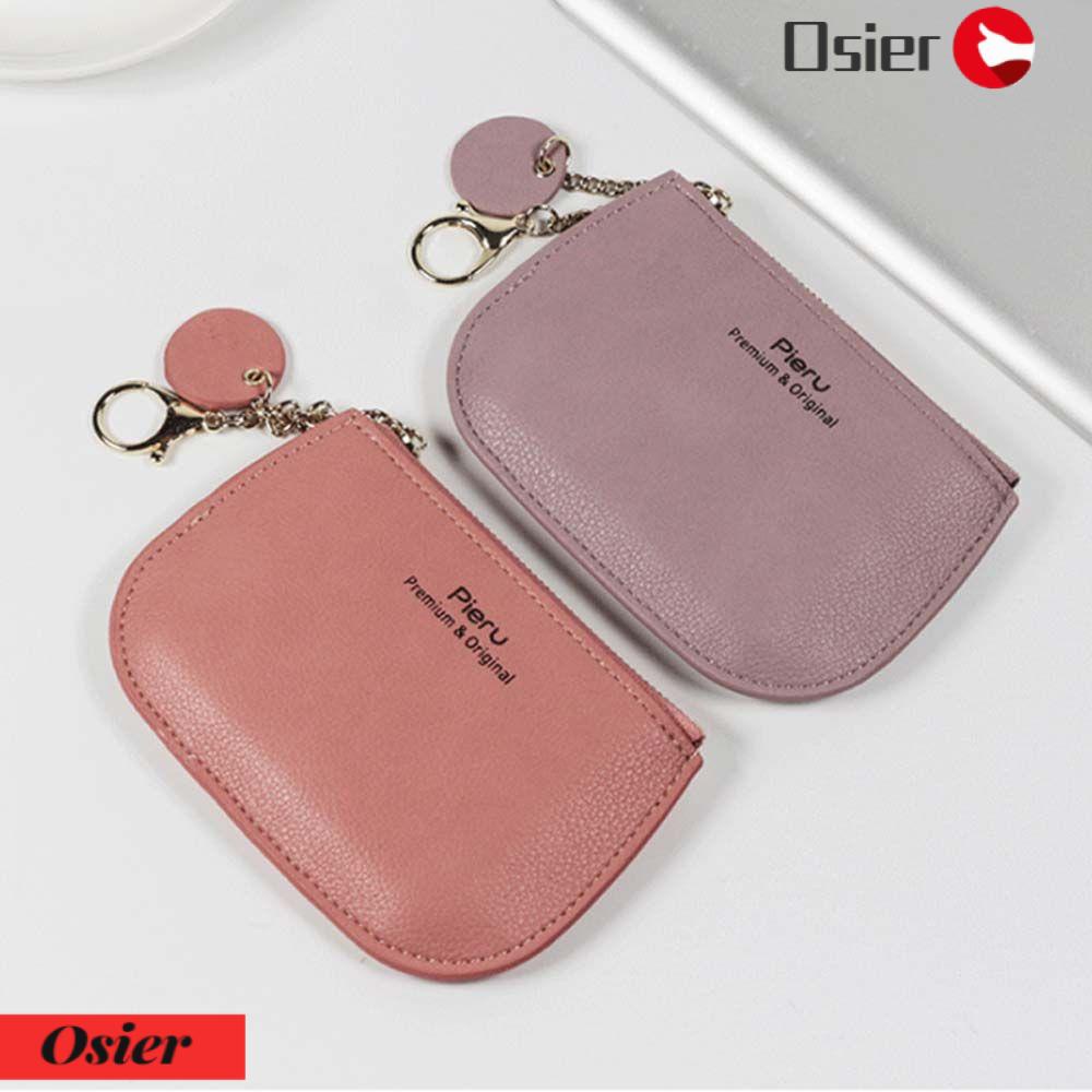 Ví Da PU Dáng Ngắn Siêu Mỏng Đựng Tiền Xu 1 Ngăn Có Khóa Kéo Sáng Tạo Cho Nữ