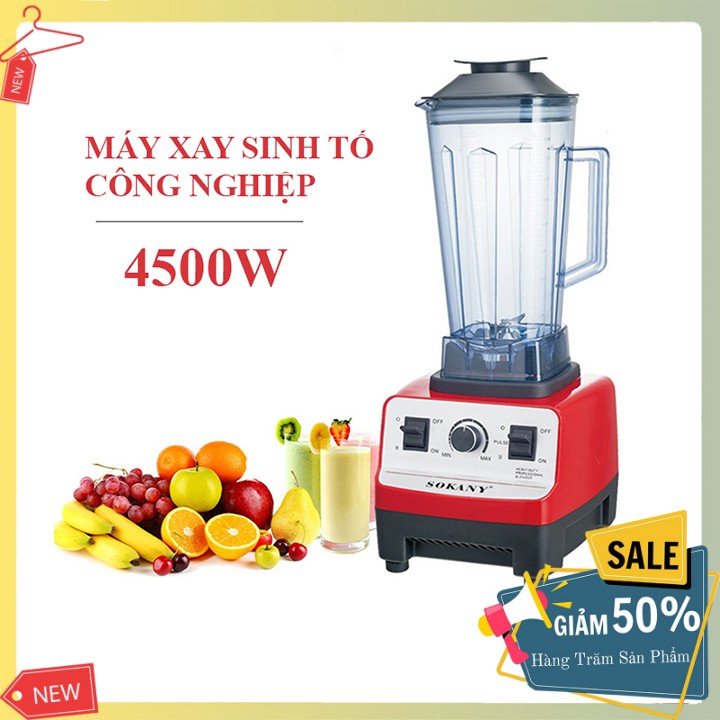 Máy Xay Công Nghiệp SOKANY Công Suất Lớn 4500W Xay Sinh Tố, Xay đá, Xay thịt, xay hạt, xay hoa quả