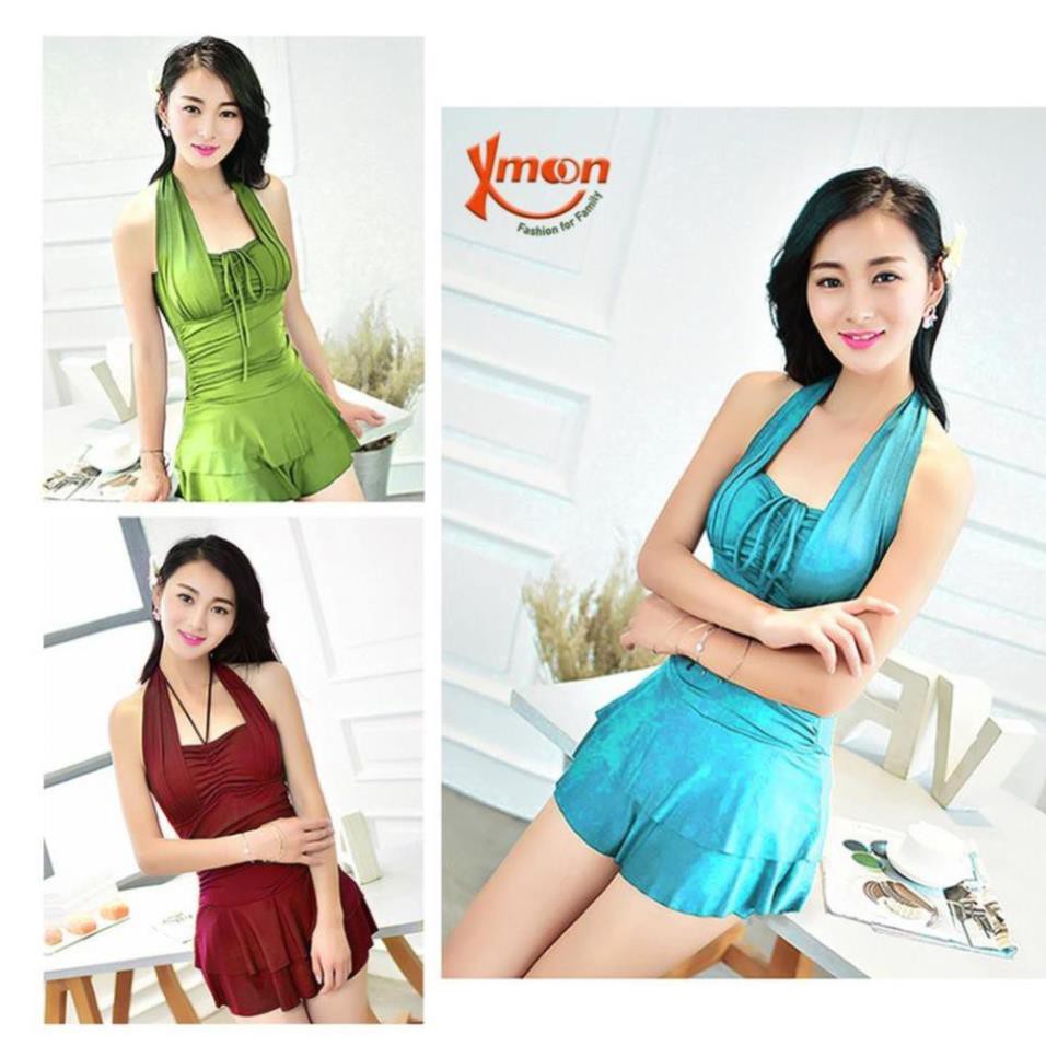 Áo tắm nữ áo bơi nữ liền váy chun ngực nhún thân giấu bụng lộ vai gợi cảm MH1591 Sexy sexy  ཾ ' ་ | BigBuy360 - bigbuy360.vn