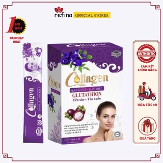 CHÍNH HÃNG Collagen Măng Cụt Đậu Biếc Zenpali sáng đẹp da mờ nám 1 Hộp 30 gói