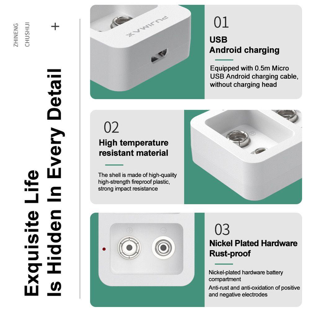 Đế Sạc Pin Nhanh Thông Minh Có Đèn LED Chỉ Báo Cho Pin 9V Ni-MH / Ni-Cd / Li-ion