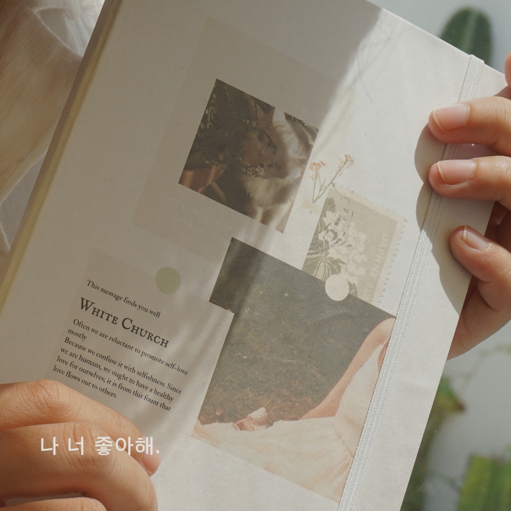 Sổ A5 bìa cứng họa tiết vintage nàng thơ 100gsm ruột trắng-chấm-ô vuông