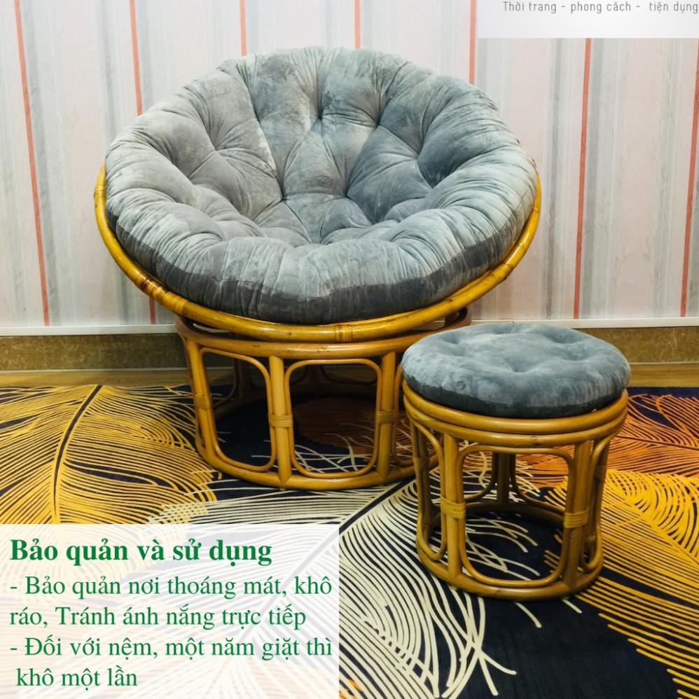 Ghế lười thư giãn Đôn Papasan mây tự nhiên, decor ban công nằm thư giãn đọc sách, trang trí phòng khách / HealHomes