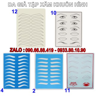 (5 miếng) Da giả tập xăm khuôn Mày Môi Mí