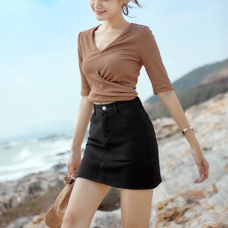 Chân Váy Denim Dáng Chữ a Lưng Cao Màu Trắng Thời Trang Mùa Hè 2020 Cho Nữ Sinh | BigBuy360 - bigbuy360.vn