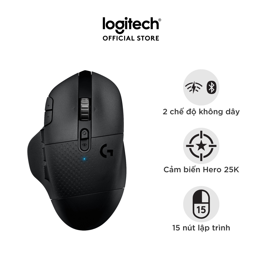 [Mã ELMALL10 giảm 10% đơn 500K] Chuột game không dây Logitech G604 - Cảm biến 25k, 15 nút lập trình, Bluetooth/USB