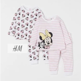 [SIÊU RẺ] Bộ dài tay cho bé gái - Set 2 bộ dài tay Minnie Hm chất cotton cho bé gái size 1-6t