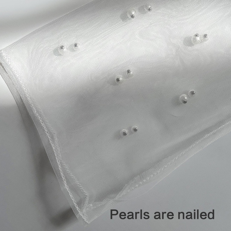 Găng Tay Lưới Dài Đính Hạt Ngọc Trai Cho Cô Dâu