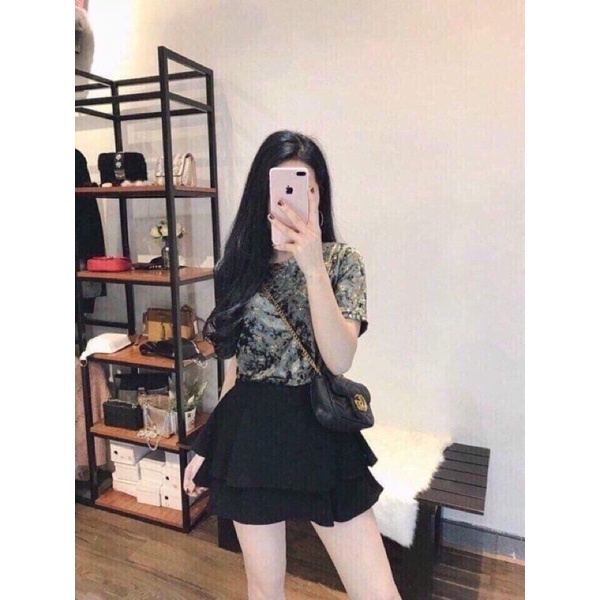 [TT HÀNG CỰC HOT] CHÂN VÁY, VÁY QUẦN DẬP LY 2 TẦNG CHẤT TUYẾT MƯA MÀU ĐEN PHONG CÁCH PHỐ THỜI TRANG HOTTEEN