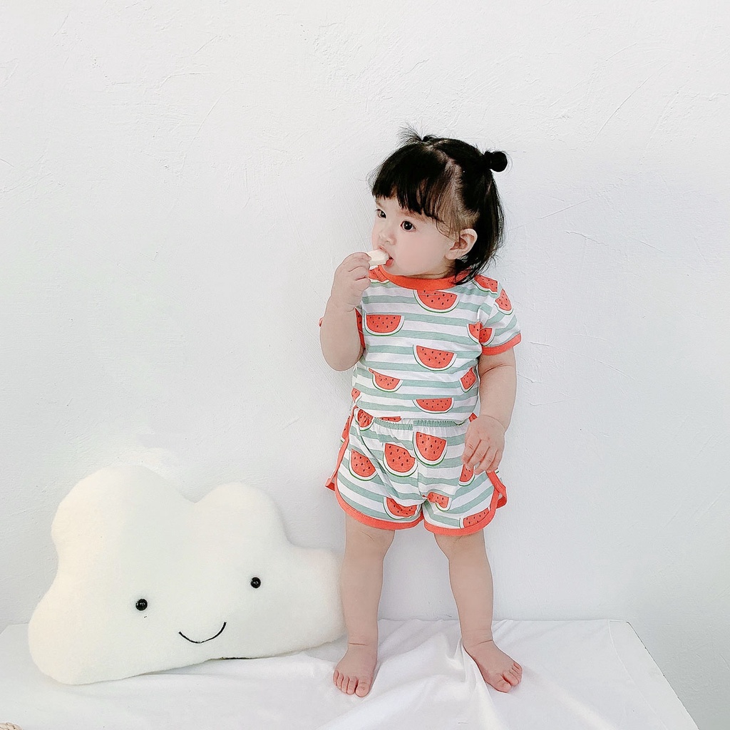 Set áo thun + quần short Sanlutoz chất liệu cotton thời trang mùa hè cho bé