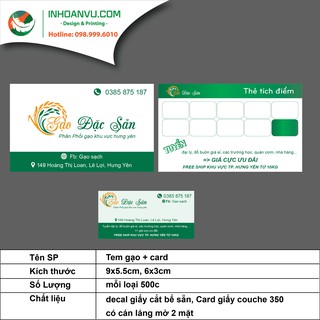 COMBO 1000 CARD, 1000 TEM DÁN 5CM PHỞ GÀ PHƯƠNG