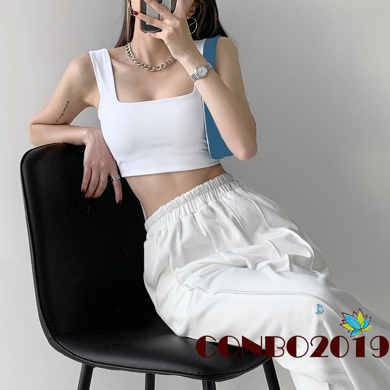 Áo hai dây nữ cổ vuông màu trơn thời trang quyến rũ