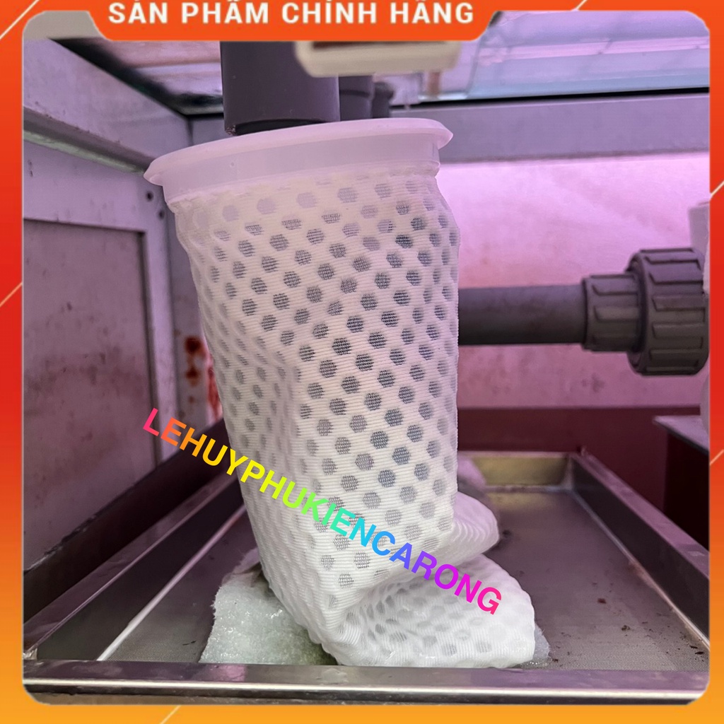 Túi Lọc Bể Cá 3D Vòng Nhựa Kích Thước 12x25cm, Thiết Kế Tổ Ong Siêu Mịn Lọc Cặn Bẩn Siêu Sạch Chống Tràn Cho Bể Cá Cảnh