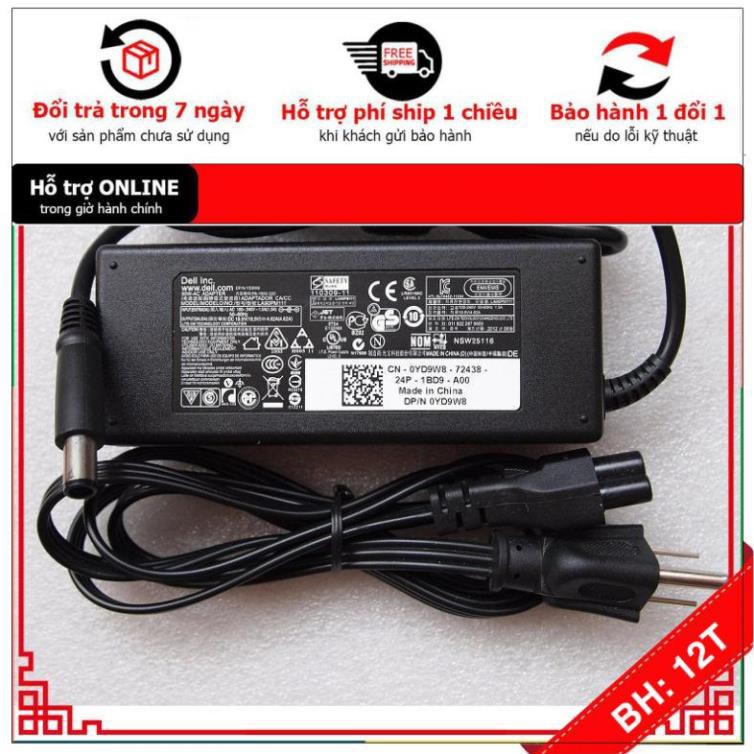 [BH12TH] 🎁 Sạc Laptop Dell Inspiron M411R A860n 1420 E4310 1410 N4050 Vostro 1014 (19.5V-3.34A) Đầu Thường - Hàng Zin.