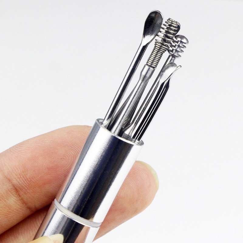 Bộ lấy rái tai, lấy ráy tai 6 món cao cấp, dáy tai bằng thép