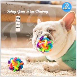 Đồ chơi bóng gặm sạch răng sắc màu cho chó, thú cưng trong thời kỳ ngứa mọc răng [PD PET]
