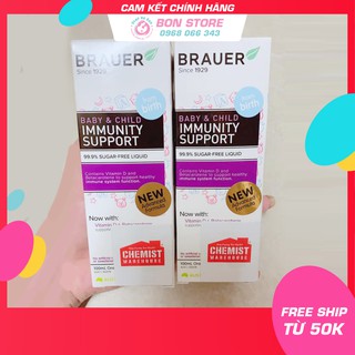 [TEM ĐỎ CHEMIST] Siro Tăng Đề Kháng Brauer Immunity 100ml - Xuất xứ Úc