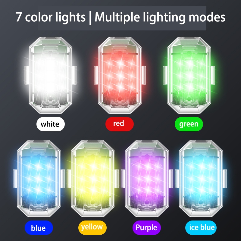Đèn Led Cảnh Báo Điều Khiển Từ Xa 7 Màu Có Thể Sạc Lại Bằng Cổng Usb