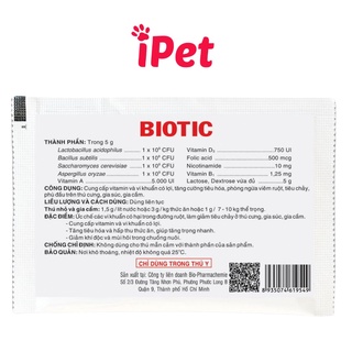 Men tiêu hóa cho chó mèo biotic 5g - ipet shop