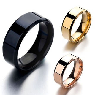 Nhẫn Bạc Titan Màu Vàng Hồng Đen Đơn Giản