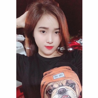 Áo thun  in Chó mặt xệ, có clip ( full size )