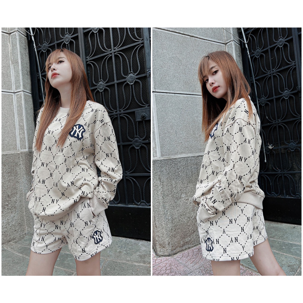 (HÀNG XUẤT XỊN) Áo thun tay dài màu BE M/L/B MONOGRAM NEW  Full-tem-tag,  Size S M L  Có quần bán kèm