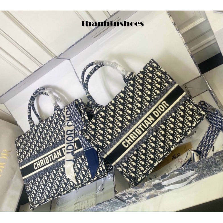 Túi DI Ô công sở Túi xách thổ cẩm họa tiết size to 36-40 kèm tặng nơ hàng SUPER cao cấp
