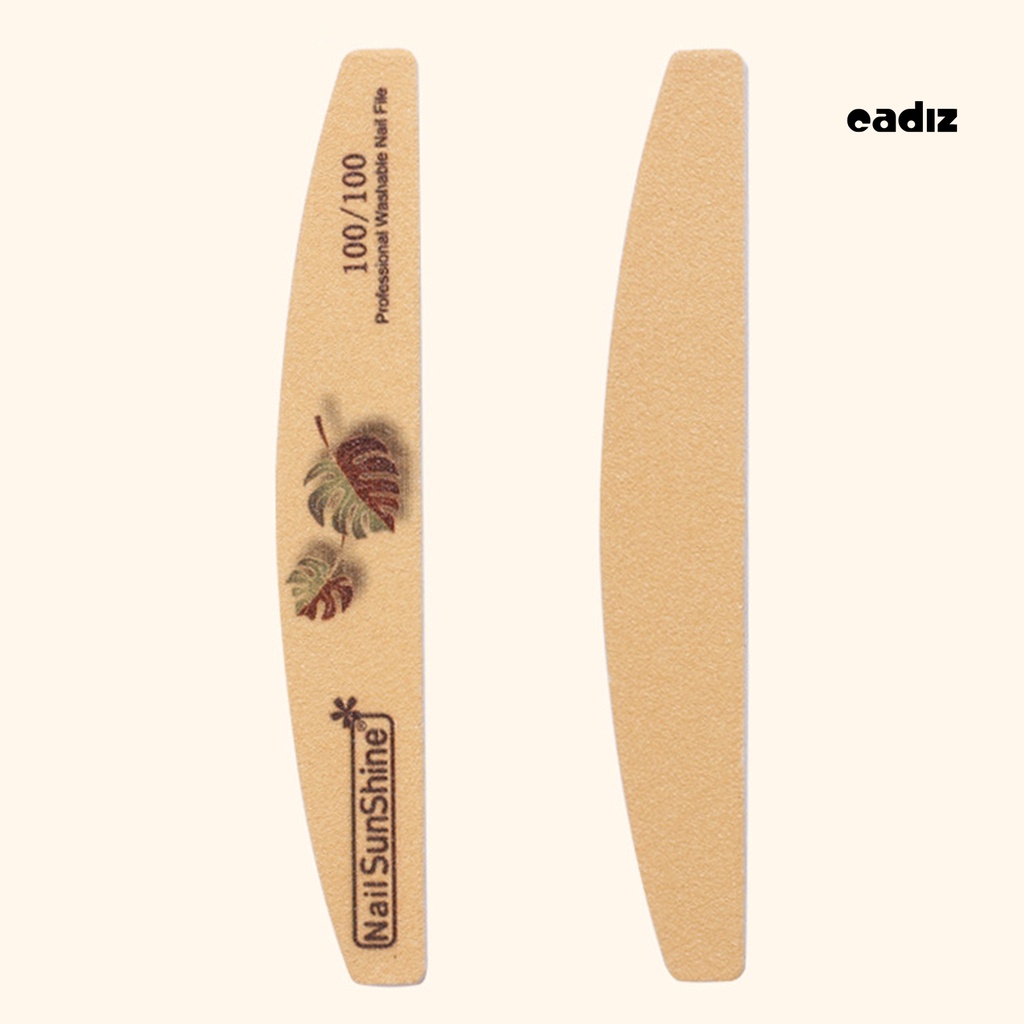 [Hàng mới về] Set 5 dũa móng tay 2 mặt hình bán nguyệt họa tiết lá cây thời trang