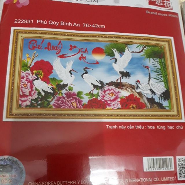 Tranh thêu chữ thập Phú Qúy Bình An DLH-222931(76x42)