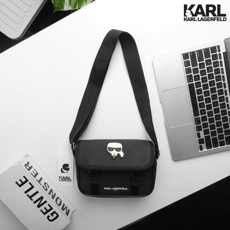 Túi Đeo Chéo Mini Nam Nữ Karl Nhỏ Gọn Chống Thấm Nước Size 21cm x 15cm x 6cm
