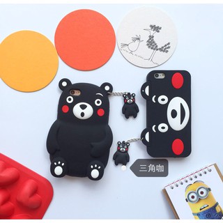 Ốp lưng iphone Gấu Kumamon + móc khóa + dây đeo