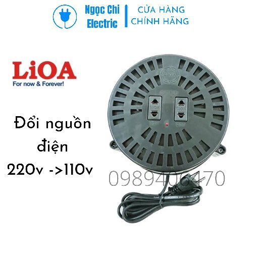 Bộ đổi nguồn 220v sang 110v LiOA, cục đổi nguồn điện cho đồ điện Nhật, biến áp tự ngẫu,  hạ áp 1 pha