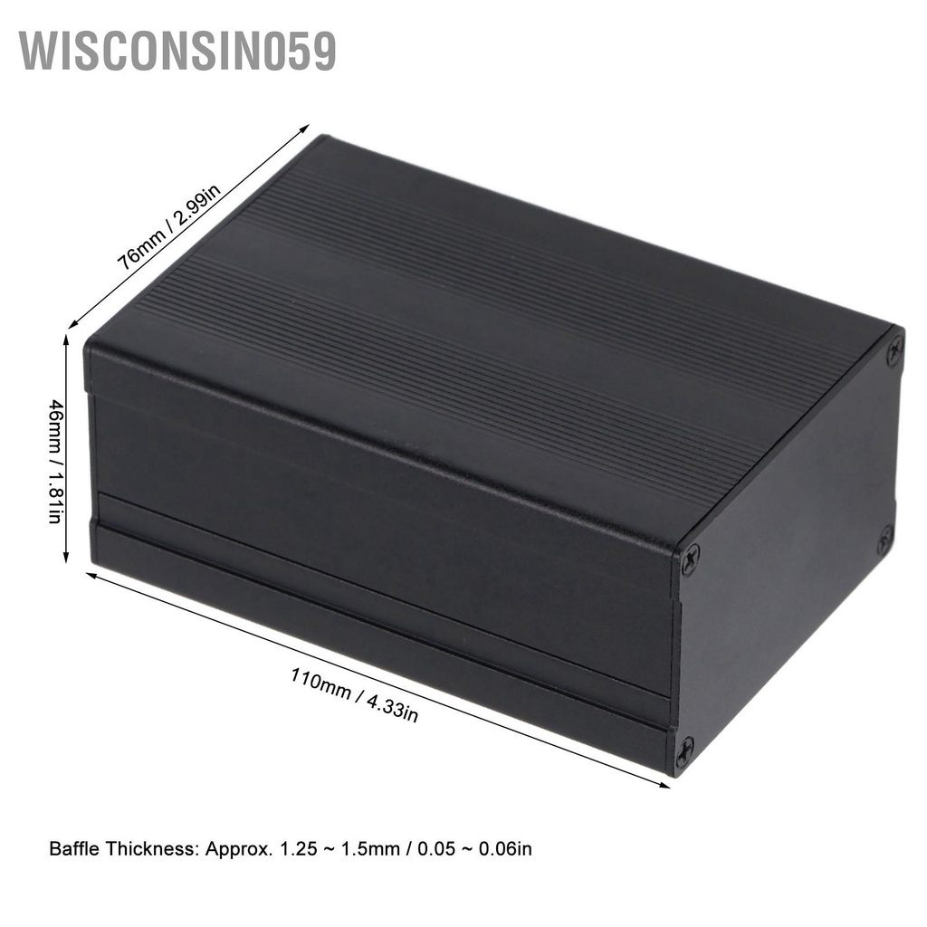 Hộp điện bằng nhôm Vỏ hộp chống thấm nước chia loại cho DIY 46x76x110mm 【Wisconsin059】