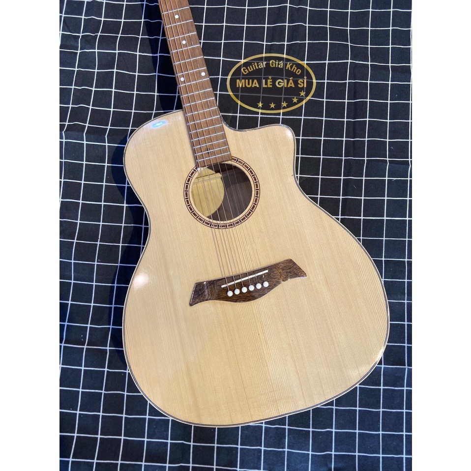 Đàn Guitar Acoustic GK-02 Black Full size hàng Việt (màu đen) có ty chỉnh cần