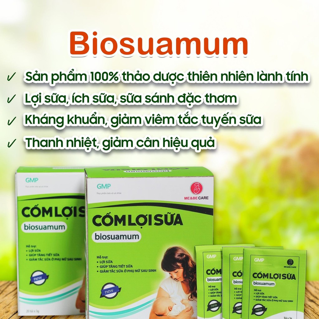 Cốm lợi sữa Biosuamum 10 gói x 3 g  - Sữa về tràn trề sau 3-5 ngày