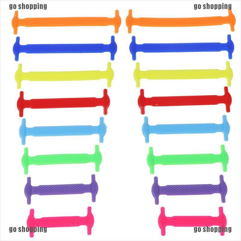 {go shopping}Elastic Shoelaces Silicone Rubber Shoelaces No Tie Running Shoes Sport Shoes