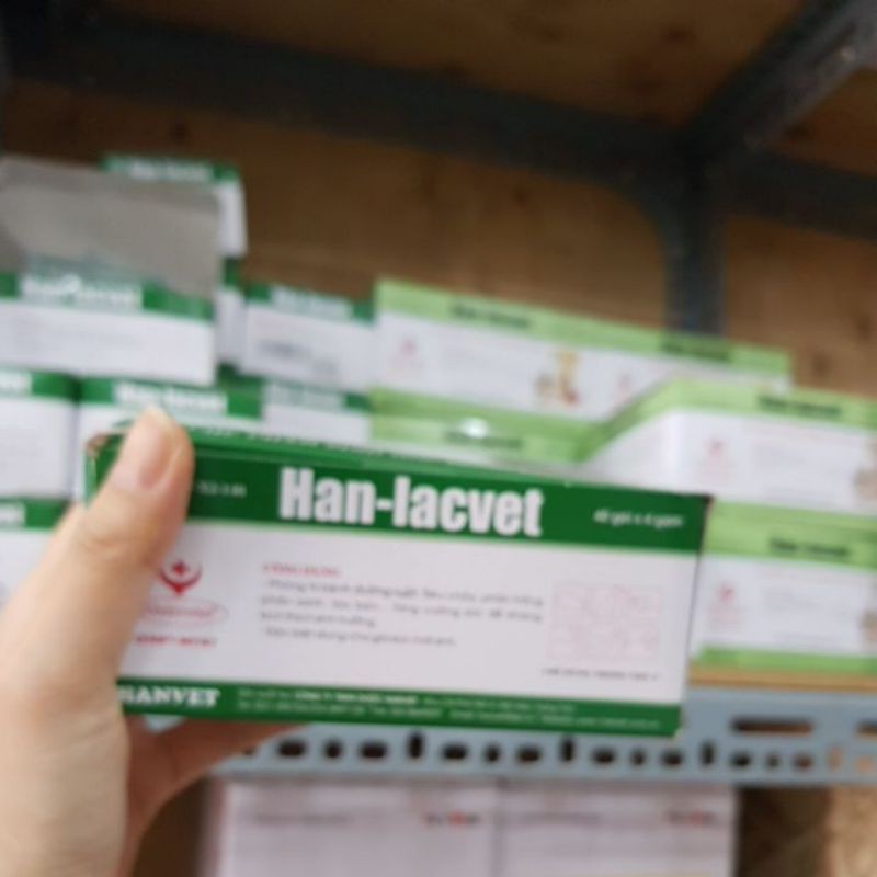 1 hộp 40 gói men lacvet  4 g hỗ trợ tiêu hóa vật nuôi