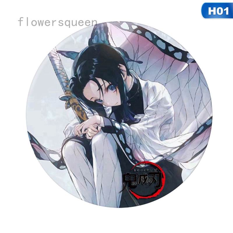flowersqueen Huy hiệu cài áo in hình anime Demon Slayer