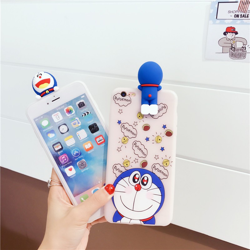 Ốp lưng Redmi Note 8 7 6 6A 5 S2 Plus Pro Xiaomi MI A2 Lite 3D White Transparent Cartoon Pattern Soft Case Cover+Doll