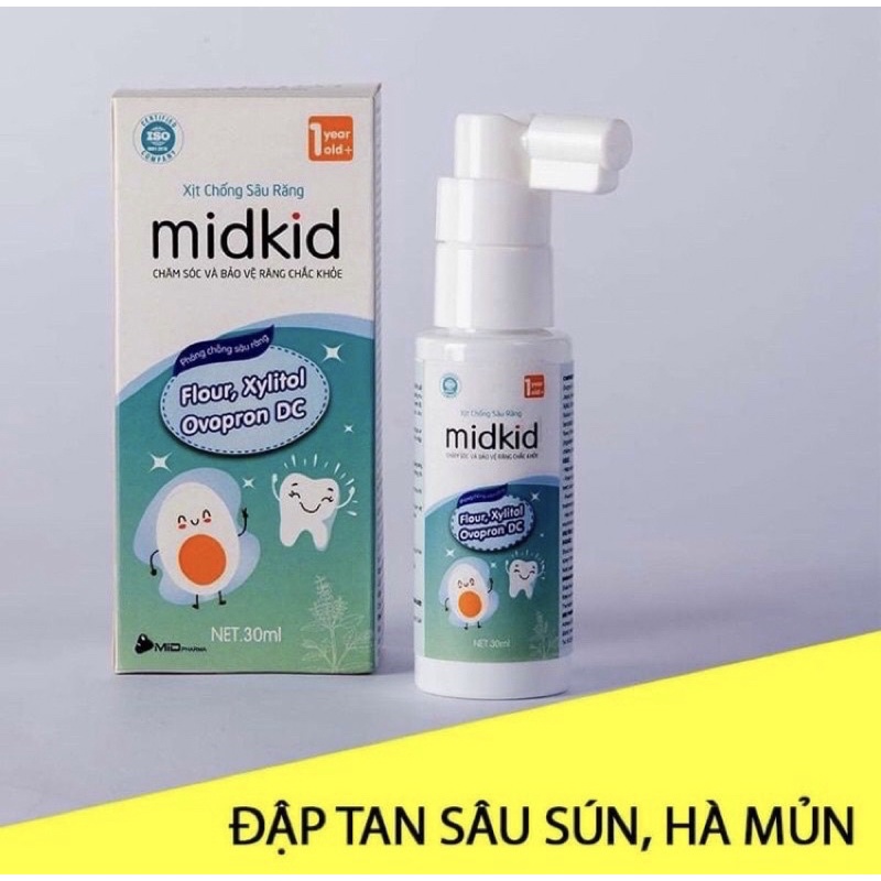 Xịt chống sâu răng Midkid chính hãng cho trẻ từ 1 tuổi