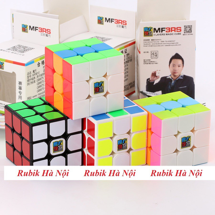 Rubik 3x3. Mofang Jiaoshi MF3RS Đen/Trắng/Stickerless/Có Nam Châm