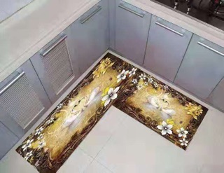 Bộ đôi thảm trải sàn bếp mẫu con công