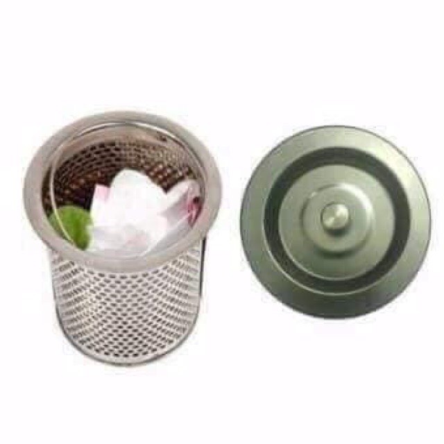 giỏ lọc rác và nắp chặn rác bồn rửa bát Inox cao cấp ( 2 chi tiết)