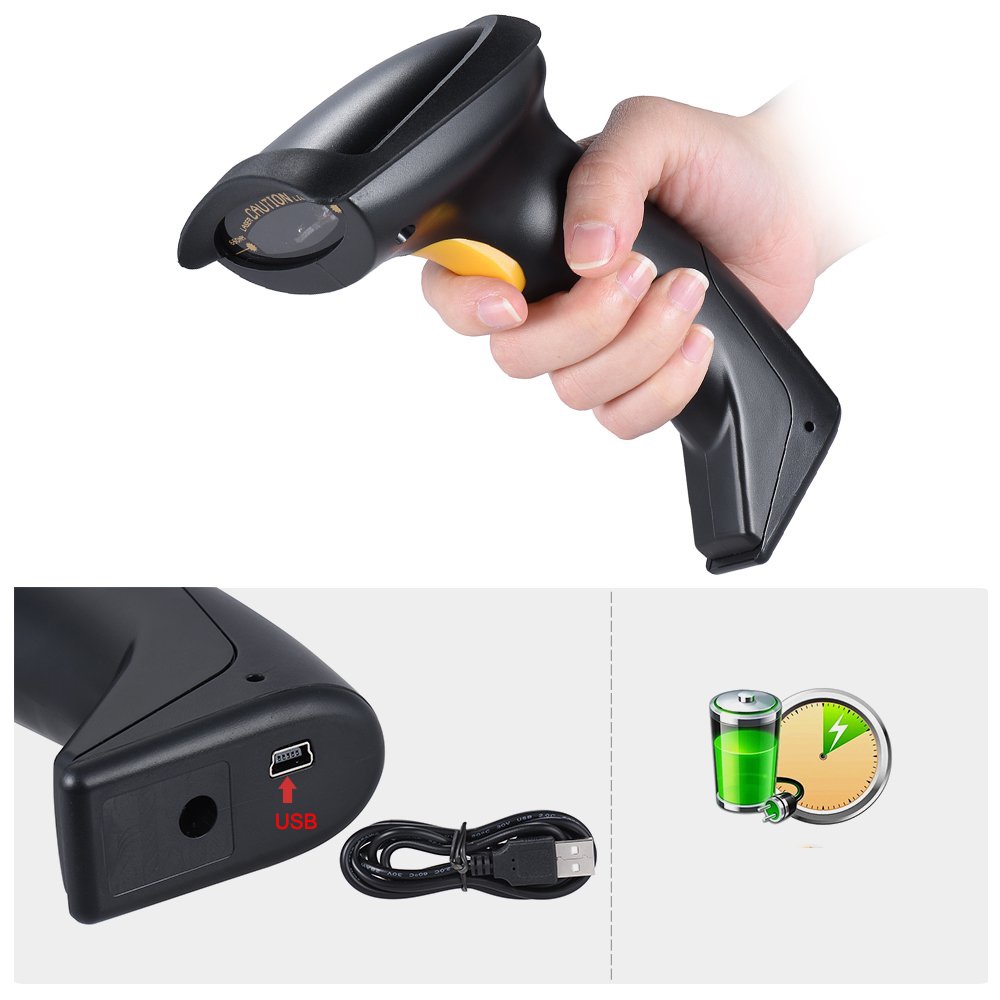 Máy bắn mã vạch, máy quét mã vạch, Kết nối không dây, công nghệ 2.4G laser giúp đọc sảm phẩm cực nhanh
