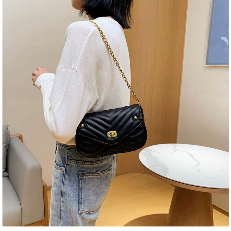 Túi xách nữ đeo chéo, túi đeo chéo trần ô 2 dây khóa vàng size 20 phong cách hàn quốc