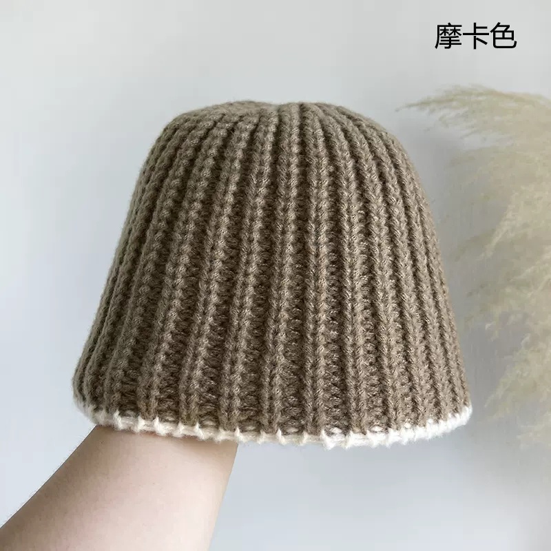 Mũ Bucket Len Dệt Kim Thời Trang Thu Đông Phong Cách Nhật Bản Đơn Giản Cho Nữ
