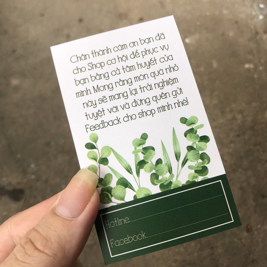 Combo 100 cái  thankyoucard, thiệp cảm ơn, Thẻ cám ơn có sẵn, Giấy bìa cứng cán màng size 9x5.5cm