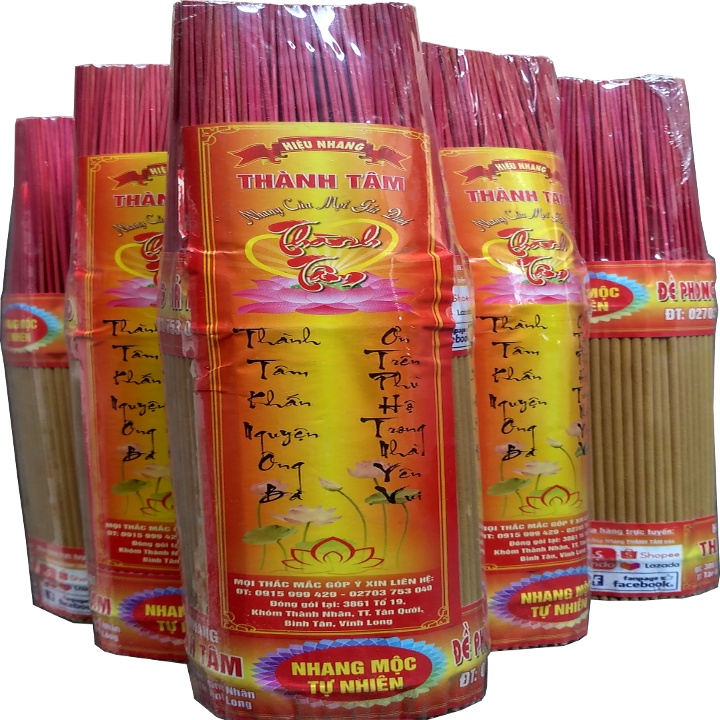 Nhang mộc tự nhiên THÀNH TÂM bó tròn 500gram 29cm  không mùi, ít ảnh hưởng sức khỏe
