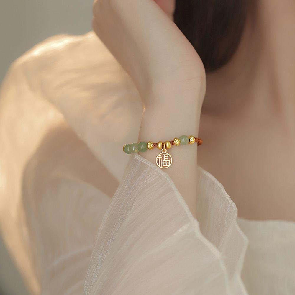 Vòng Đeo Tay May Mắn Phong Cách Trung Hoa Cổ Điển Dành Cho Nữ|Vòng Tay Dây Thừng Màu Sắc Retro